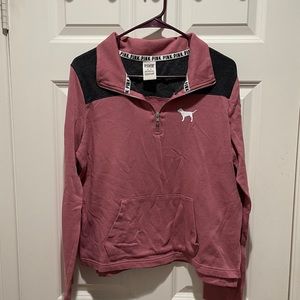 VS Pink mauve quarter zip sweatshirt